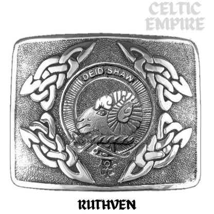 Ruthven Family Clan Crest Interlace Kilt Belt Buckle