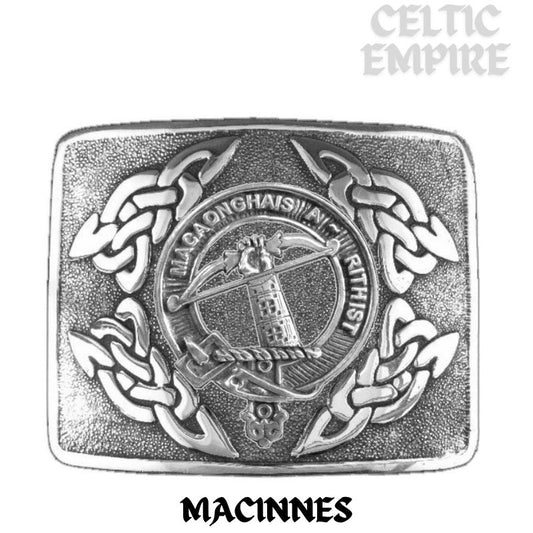 MacInnes Family Clan Crest Interlace Kilt Belt Buckle