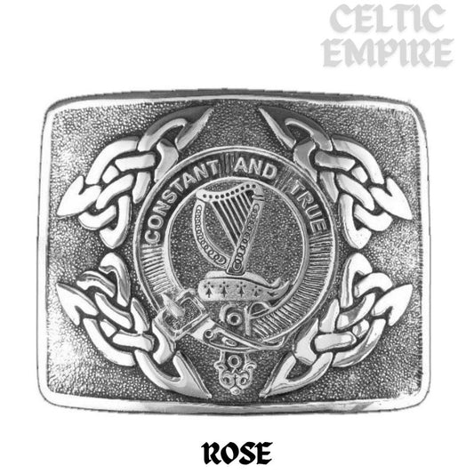 Rose Family Clan Crest Interlace Kilt Belt Buckle