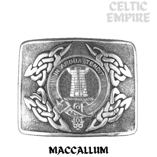 MacCallum Family Clan Crest Interlace Kilt Belt Buckle