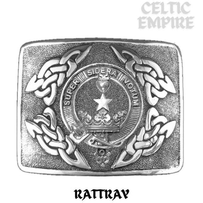 Rattray Family Clan Crest Interlace Kilt Belt Buckle