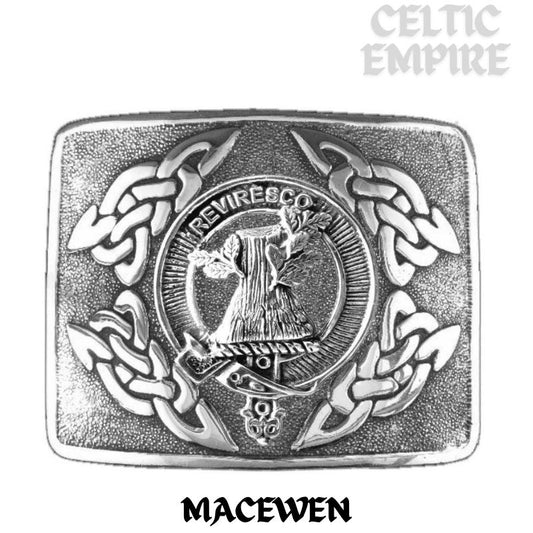 MacEwen Family Clan Crest Interlace Kilt Belt Buckle