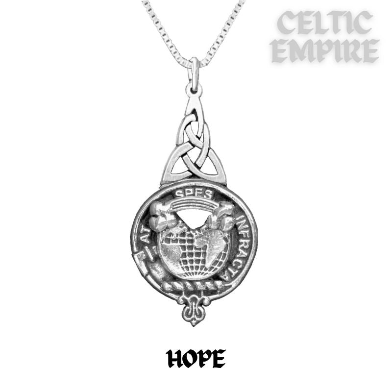 Hope Family Clan Crest Interlace Drop Pendant