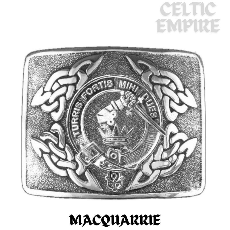 MacQuarrie Family Clan Crest Interlace Kilt Belt Buckle