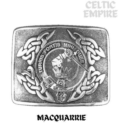 MacQuarrie Family Clan Crest Interlace Kilt Belt Buckle