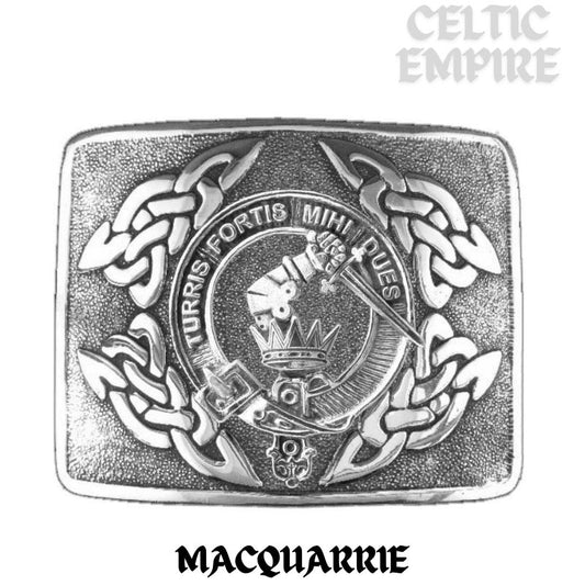 MacQuarrie Family Clan Crest Interlace Kilt Belt Buckle