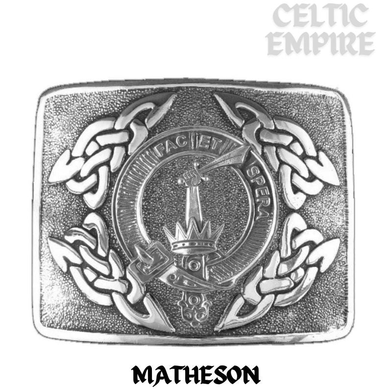 Matheson Family Clan Crest Interlace Kilt Belt Buckle