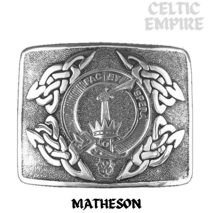 Matheson Family Clan Crest Interlace Kilt Belt Buckle