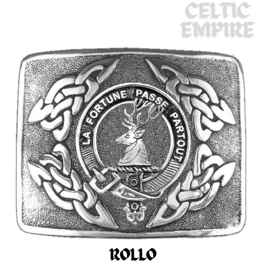 Rollo Family Clan Crest Interlace Kilt Belt Buckle