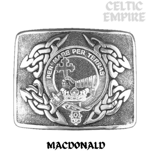 MacDonald Donald Family Clan Crest Interlace Kilt Belt Buckle