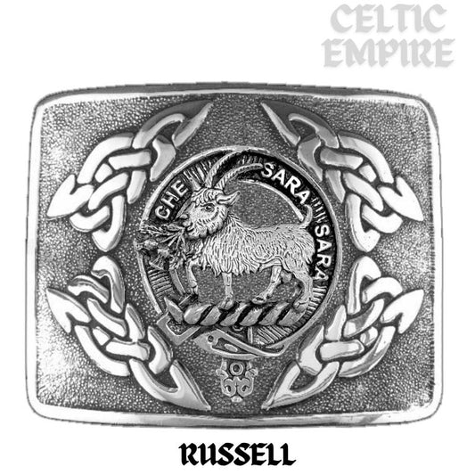 Russell (Goat) Family Clan Crest Interlace Kilt Belt Buckle