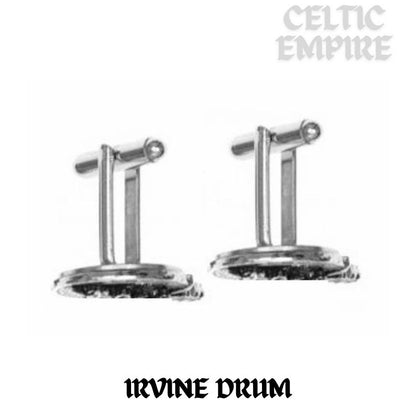 Irvine (Drum) Family Clan Crest Scottish Cufflinks; Pewter, Sterling Silver and Karat Gold