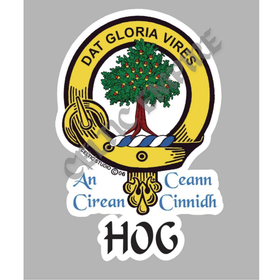 Hog Family Clan Crest Decal | Custom Scottish Heritage Car & Laptop Stickers