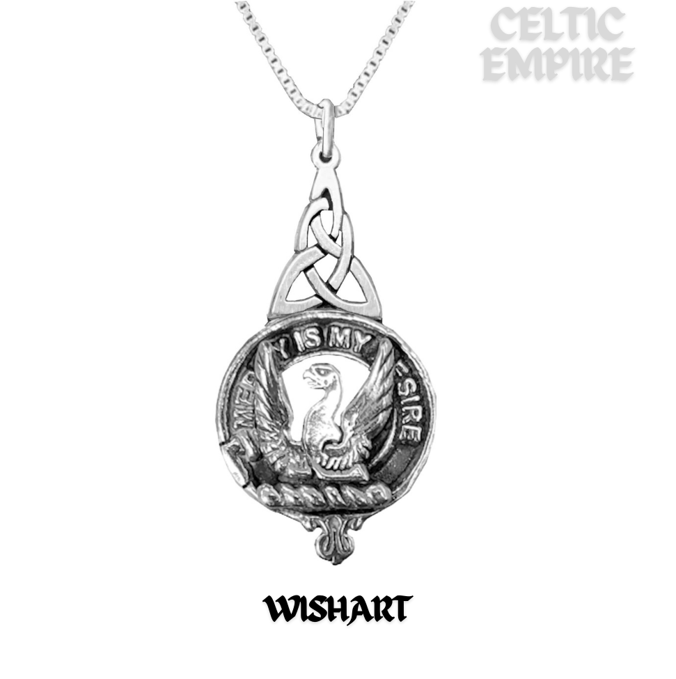 Wishart Family Clan Crest Interlace Drop Pendant