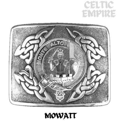 Mowatt Family Clan Crest Interlace Kilt Belt Buckle