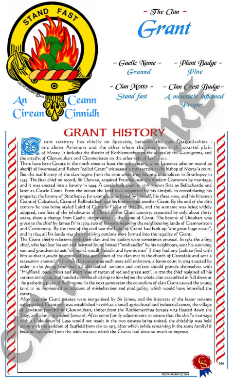 Grant Scottish Family Clan History