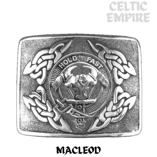 MacLeod Family Clan Crest Interlace Kilt Belt Buckle