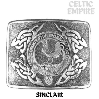 Sinclair Family Clan Crest Interlace Kilt Belt Buckle