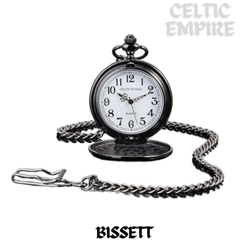 Bisset Scottish Family Clan Crest Pocket Watch