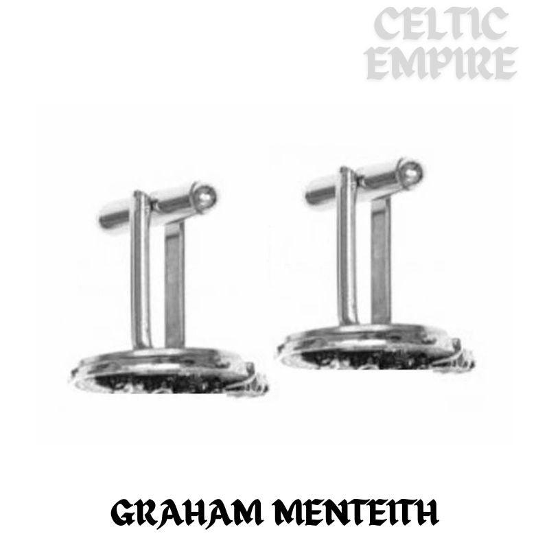 Graham (Menteith) Family Clan Crest Scottish Cufflinks; Pewter, Sterling Silver and Karat Gold