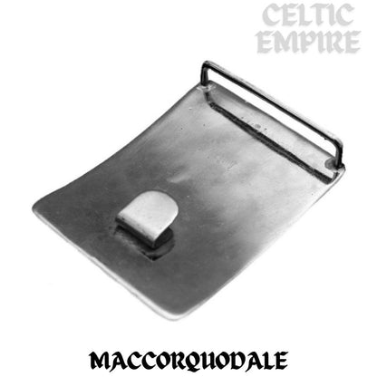 MacCorquodale Family Clan Crest Interlace Kilt Belt Buckle