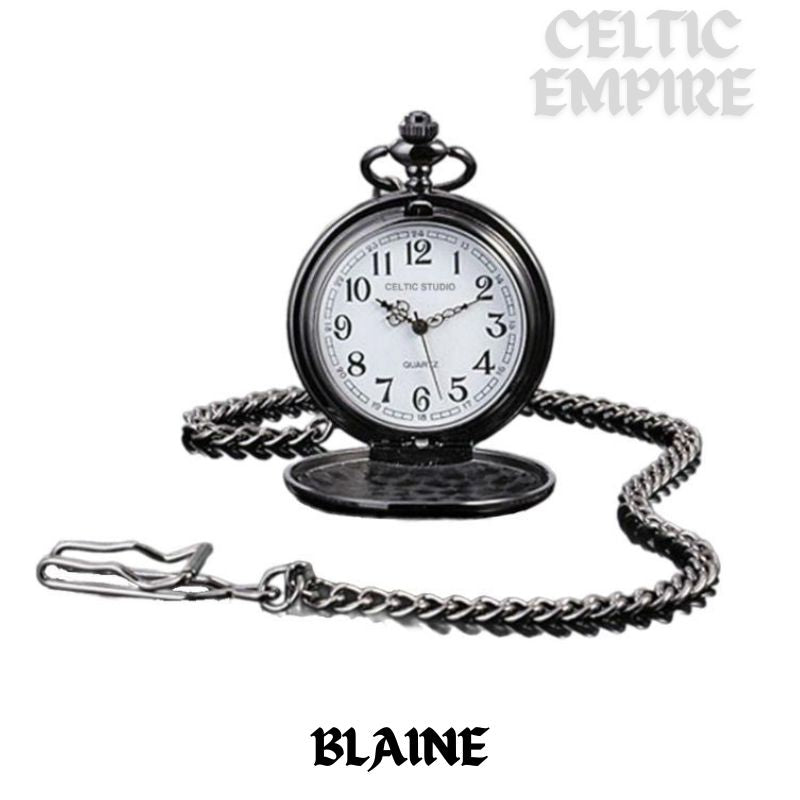 Blaine Scottish Family Clan Crest Pocket Watch