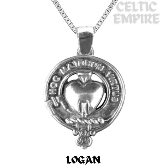 Logan Large 1" Scottish Family Clan Crest Pendant - Sterling Silver