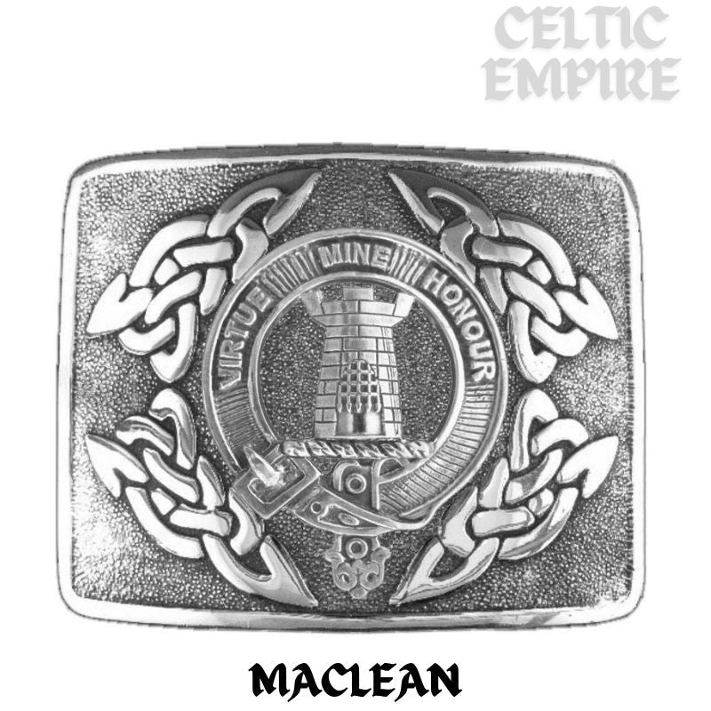 MacLean Family Clan Crest Interlace Kilt Belt Buckle