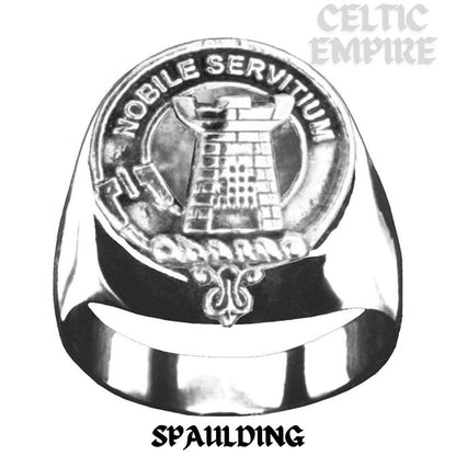 Spaulding Scottish Family Clan Crest Ring Sterling Silver and Karat Gold