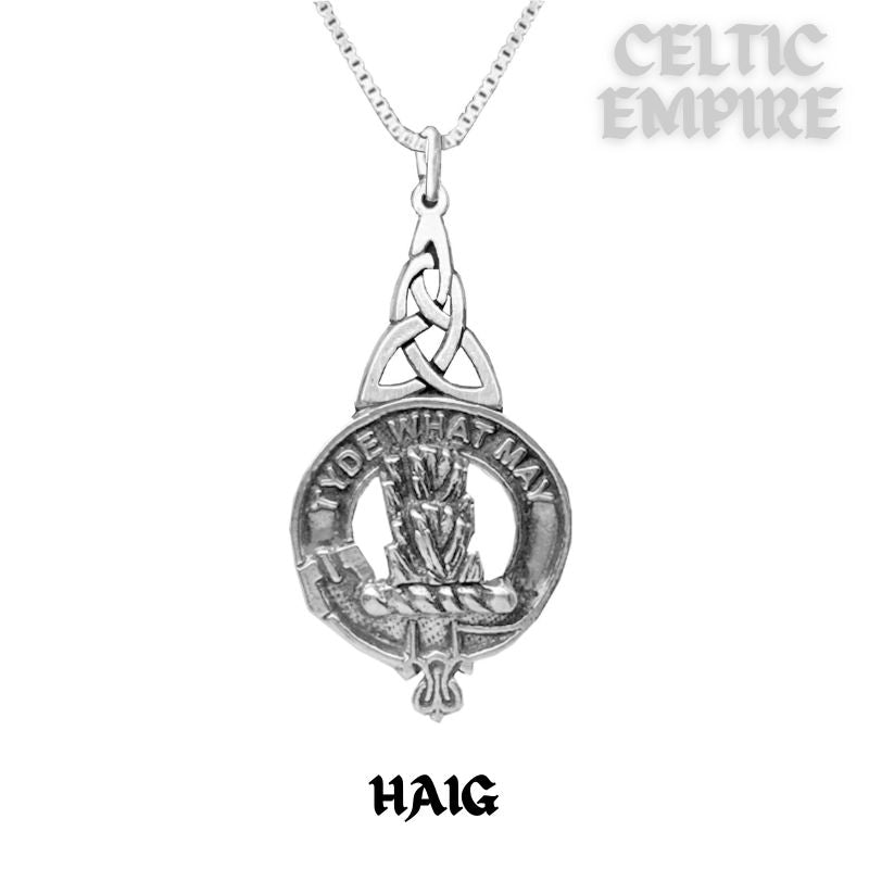 Haig Family Clan Crest Interlace Drop Pendant