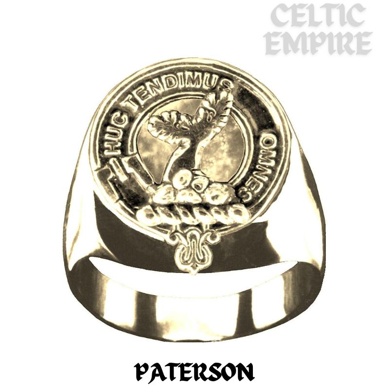 Paterson Scottish Family Clan Crest Ring Sterling Silver and Karat Gold