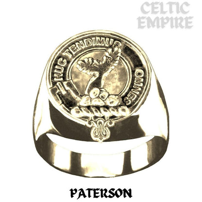Paterson Scottish Family Clan Crest Ring Sterling Silver and Karat Gold