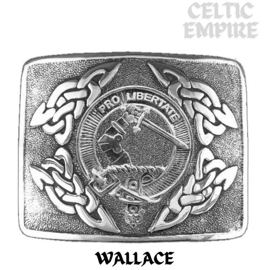 Wallace Family Clan Crest Interlace Kilt Belt Buckle