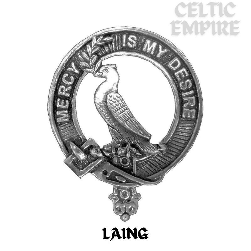 Laing dove Family Clan Crest Scottish Cap Badge