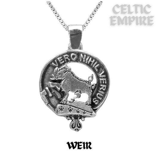 Weir Large 1" Scottish Family ClanCrest Pendant - Sterling Silver
