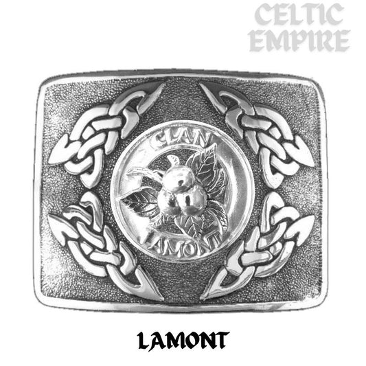 Lamont Crabapple Family Clan Crest Interlace Kilt Belt Buckle