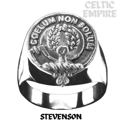 Stevenson Scottish Family Clan Crest Ring Sterling Silver and Karat Gold