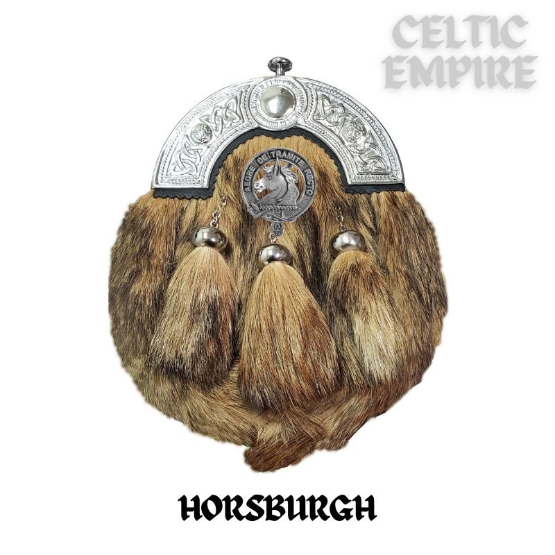 Horsburgh Scottish Family Clan Crest Badge Dress Fur Sporran