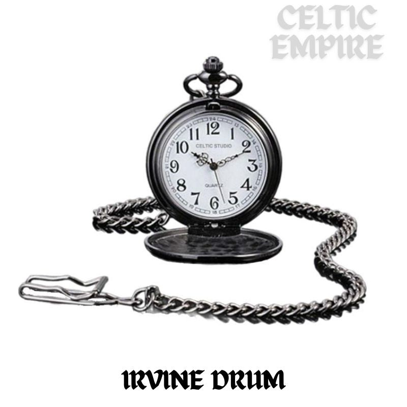 Irvine Drum Scottish Family Clan Crest Pocket Watch