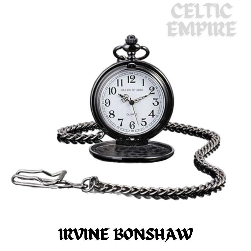 Irvine Bonshaw Scottish Family Clan Crest Pocket Watch