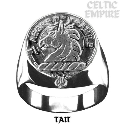 Tait Scottish Family Clan Crest Ring Sterling Silver and Karat Gold