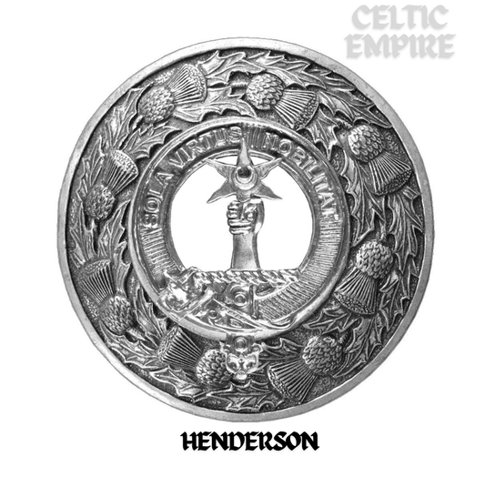 Henderson Family Clan Badge Scottish Plaid Brooch