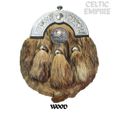 Wood Scottish Family Clan Crest Badge Dress Fur Sporran