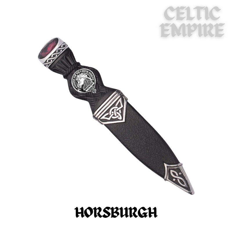 Horsburgh Interlace Family Clan Crest Sgian Dubh, Scottish Knife