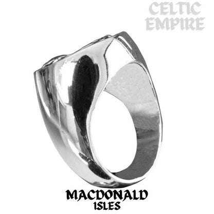 MacDonald Isles Scottish Family Clan Crest Ring Sterling Silver and Karat Gold