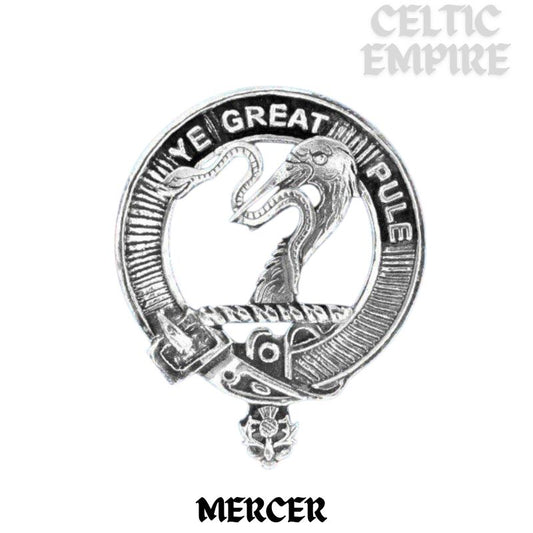 Mercer Family Clan Crest Scottish Cap Badge Sterling Silver