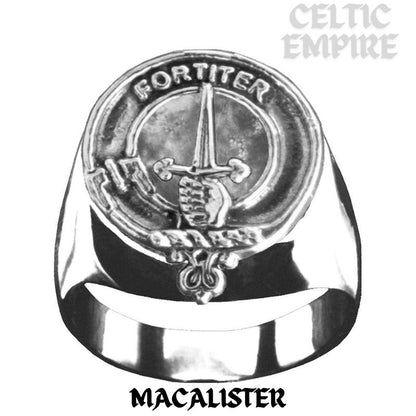MacAlister Scottish Family Clan Crest Ring Sterling Silver and Karat Gold