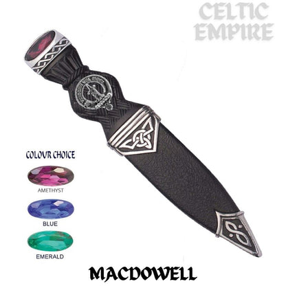 MacDowell Interlace Family Clan Crest Sgian Dubh, Scottish Knife