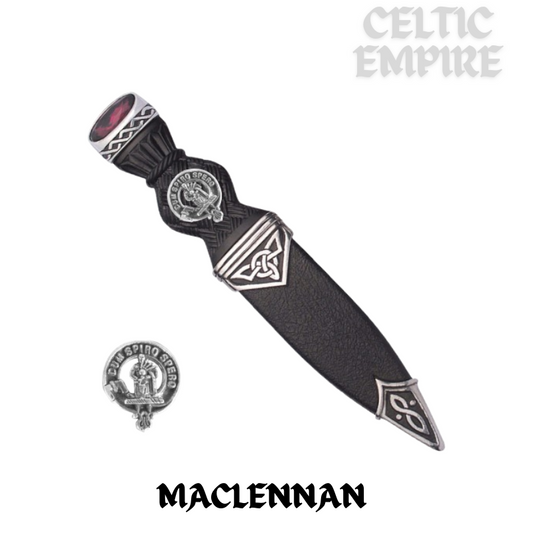 MacLennan Interlace Family Clan Crest Sgian Dubh, Scottish Knife