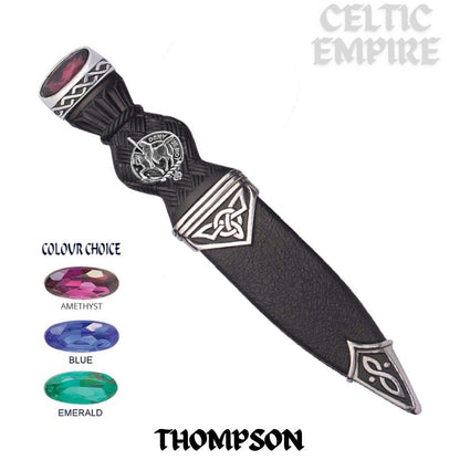 Thompson  Interlace Family Clan Crest Sgian Dubh, Scottish Knife